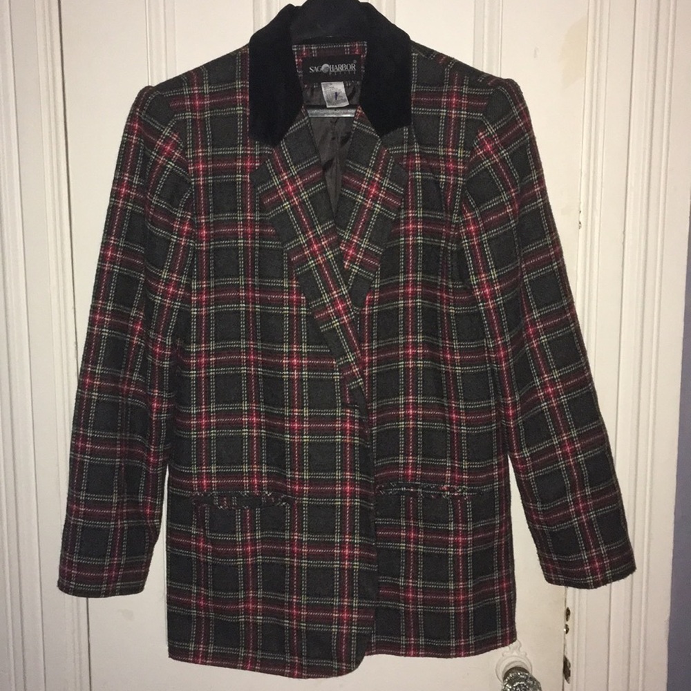 GREEN/RED PLAID JACKET